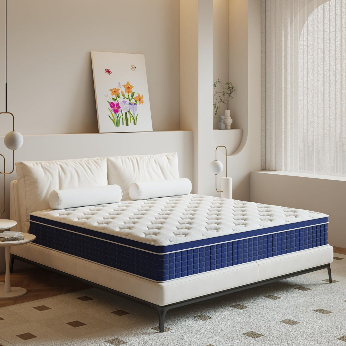 Queen Mattress,14 Inch Medium Firm Feel Hybrid Mattress in a Box, Gel Memory Foam Multilayer Design Mattress