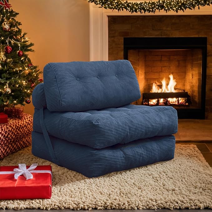 Folding Sofa Bed,Corduroy Futon Sofa Bed, Convertible Sleeper Chair