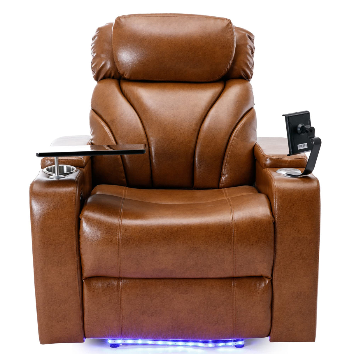 Leather Recliner Power Chair, Home Theater Seating with Multimedia Audio Armrest