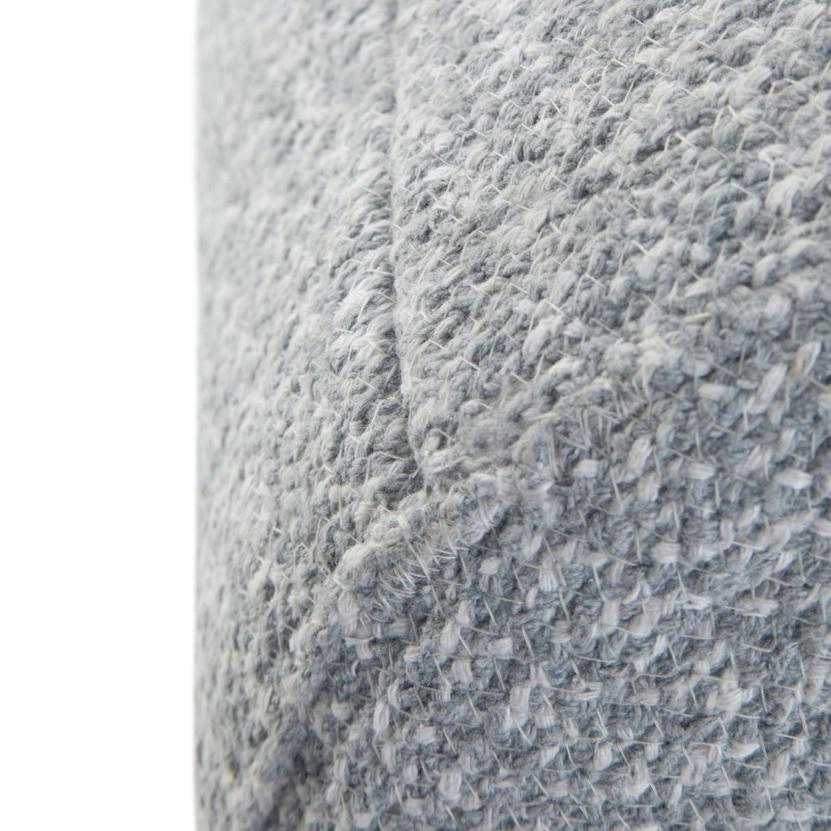 Bayley Round Braided Pouf, Footstool, Upholstered in Blue