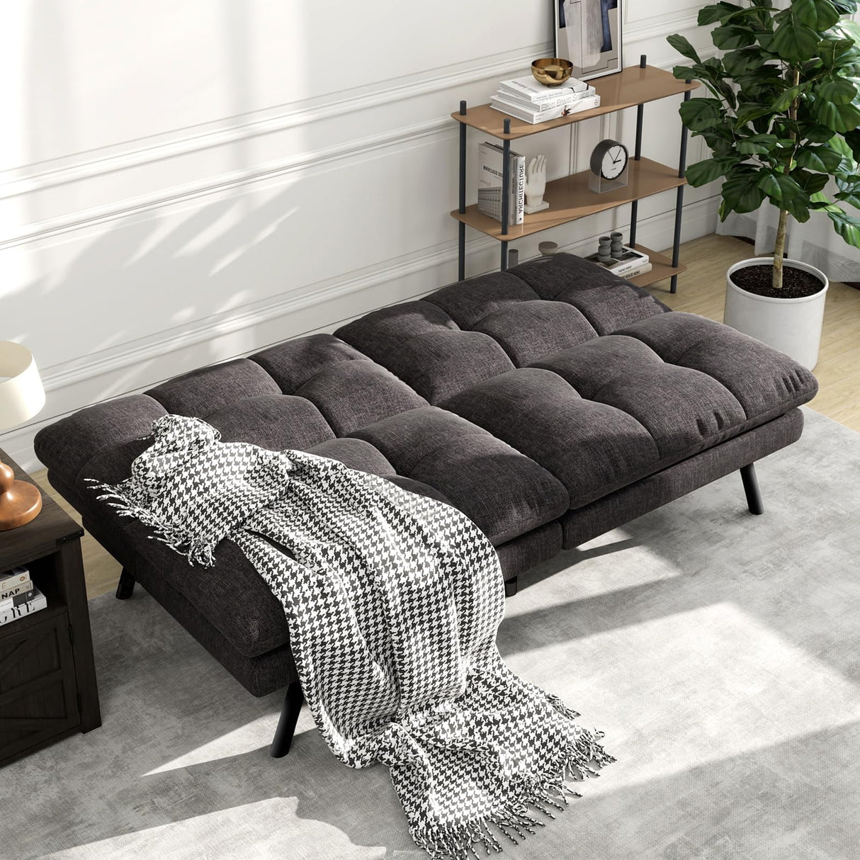 68" Futon Sofa Bed,Convertible Memory Foam Couch Bed