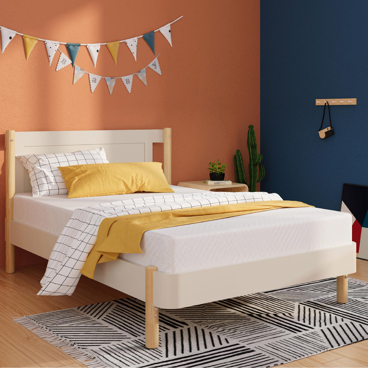 Twin Mattress for Kids, 6 Inch Green Tea Gel Cooling Memory Foam Bunk Bed Mattress