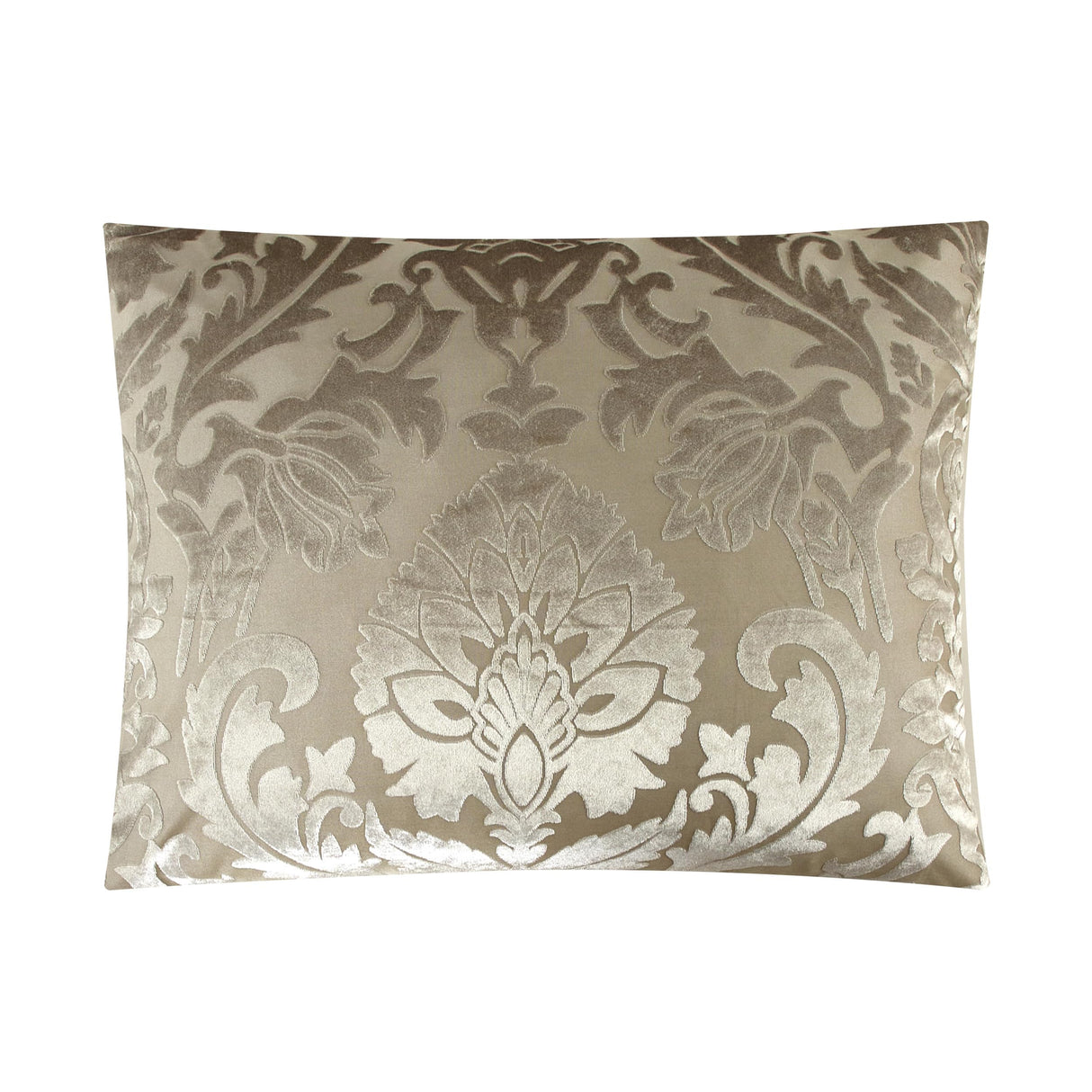 Chic 5 Piece Jacquard Comforter Set Burnout Velvet Design with Decorative Pillows, Shams - Taupe