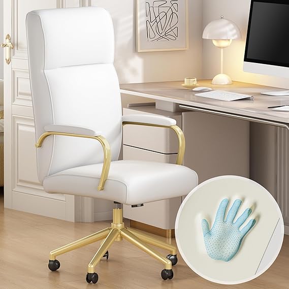 Pink Office Desk Chair with Memory Foam & Lumbar Support