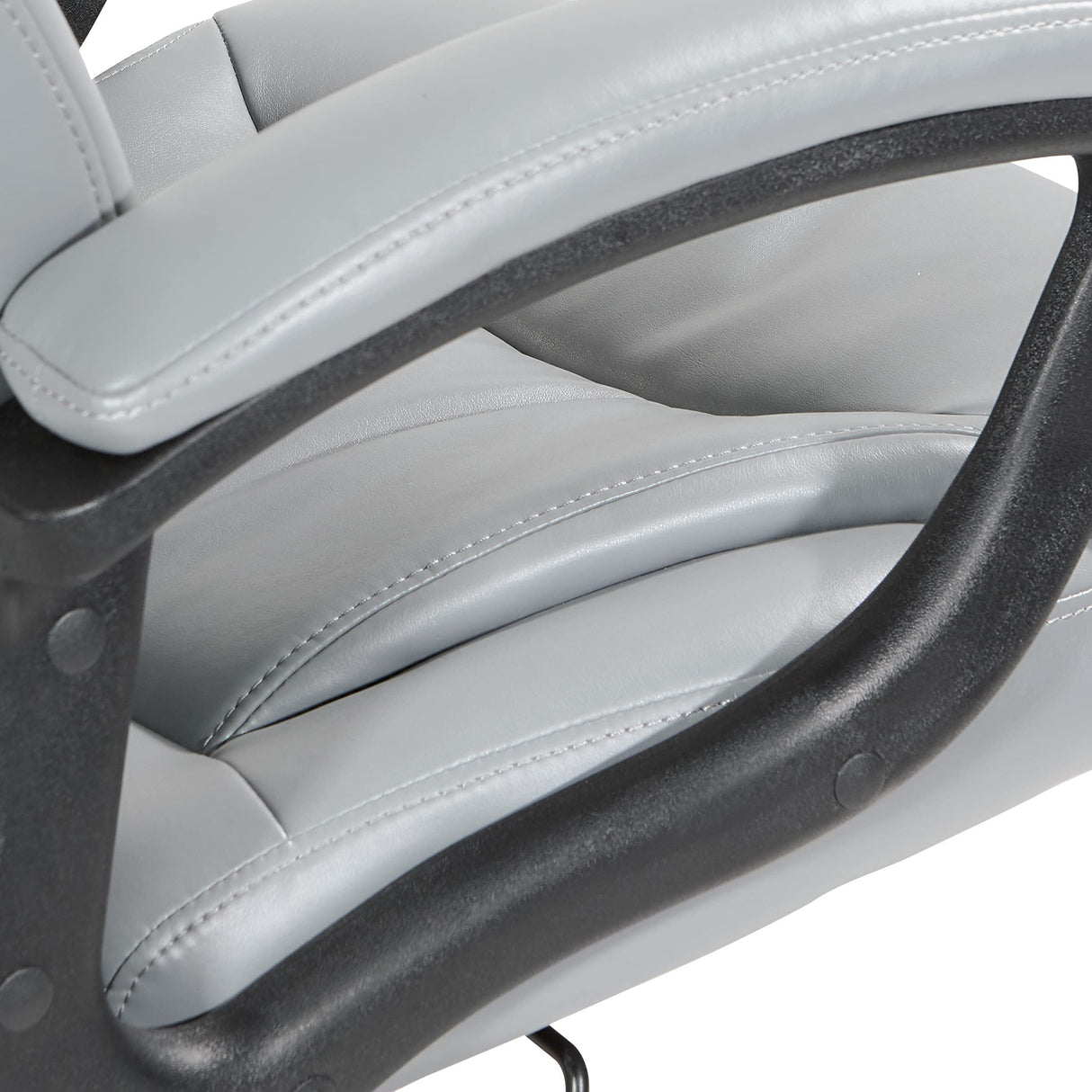 Executive High Back Bonded Leather Office Chair with Thick Padded Seat, Locking Tilt Control, and Nylon Loop Arms, Charcoal