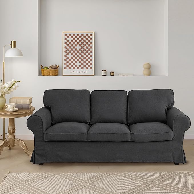 Light Grey EKTORP Loveseat Cover Custom Made Compatible for IKEA EKTORP 2 Seat Loveseat,