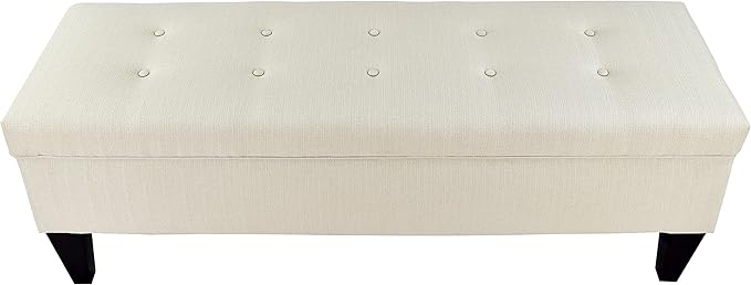Brooke Button Tufted Upholstered Long Bedroom Storage Bench