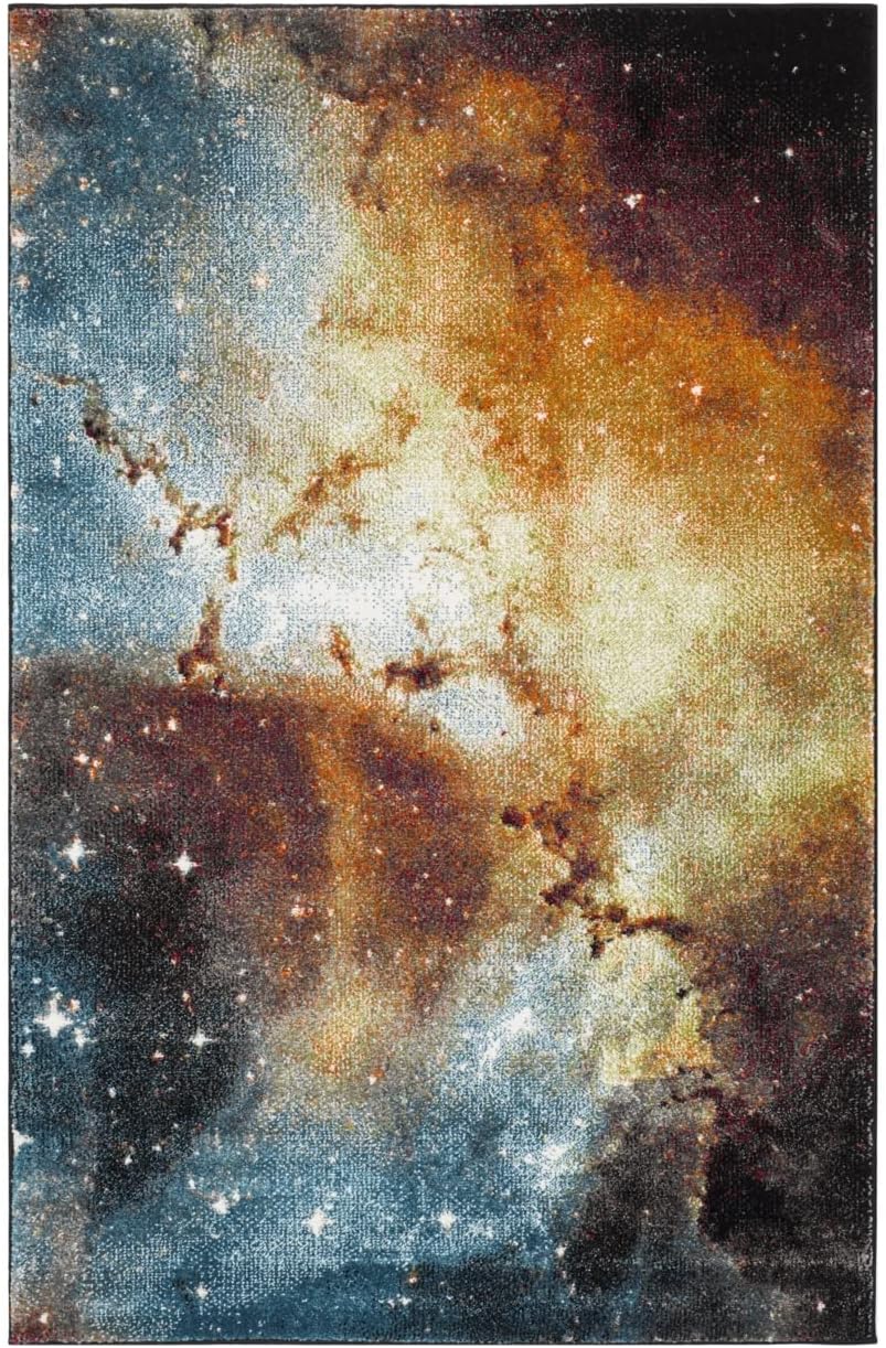 Galaxy Collection Accent Rug - 2'3" x 4', Orange & Multi, Abstract Design