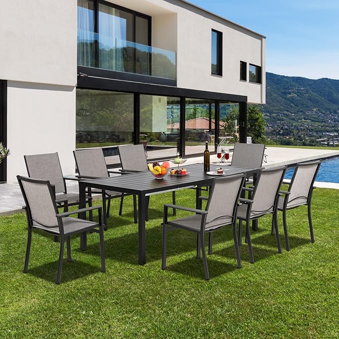 Outdoor Dining Chair Set of 6, Textilene Patio Furniture Chair