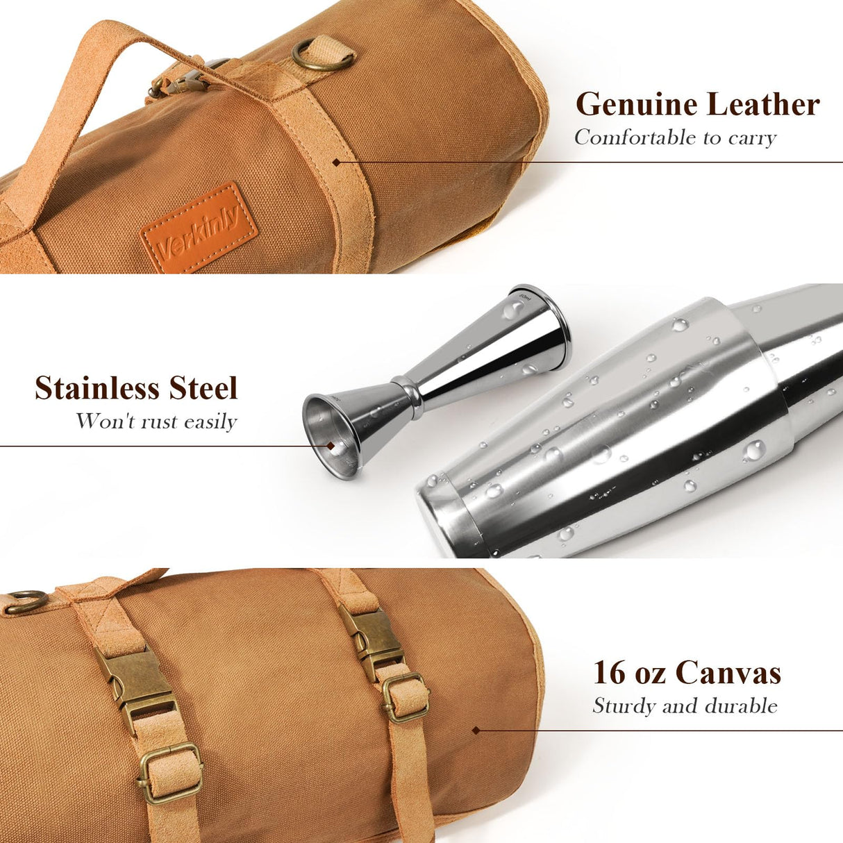 21-piece Professional Travel Bartender Kit, Bar Set with Portable Bag, Travel Cocktail Set