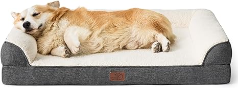 Memory Foam Dog Bed for Medium Dogs - Orthopedic Egg&Memory Foam Dog