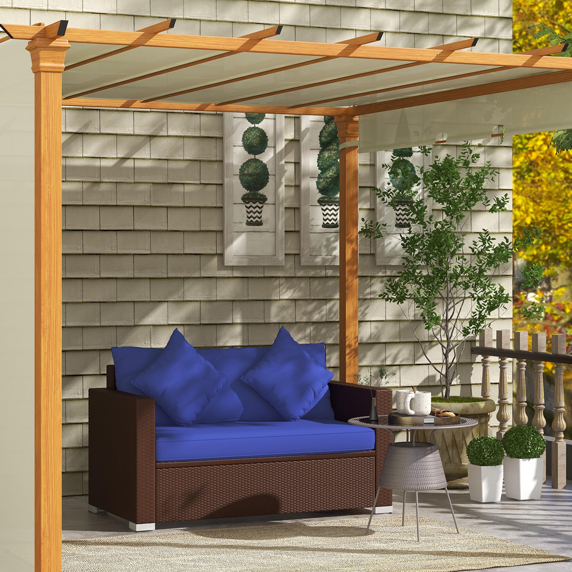 Loveseat with Cushions, 2-Seat Outdoor