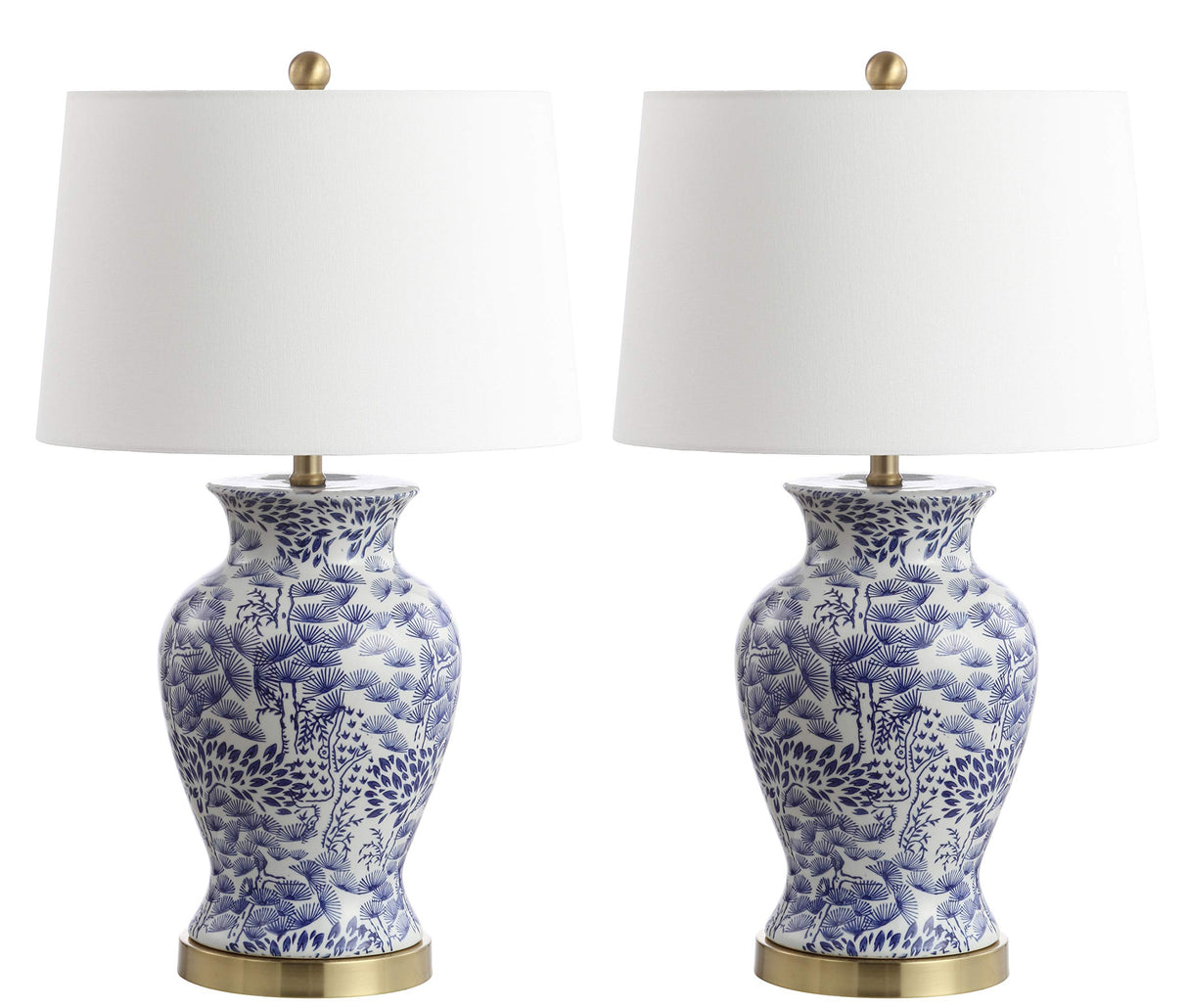 SAFAVIEH Lighting Collection Alona Blue/ White Chinoiserie 28-inch Bedroom Living Room Home Office Desk Nightstand Table Lamp Set of 2 (LED Bulbs Included)