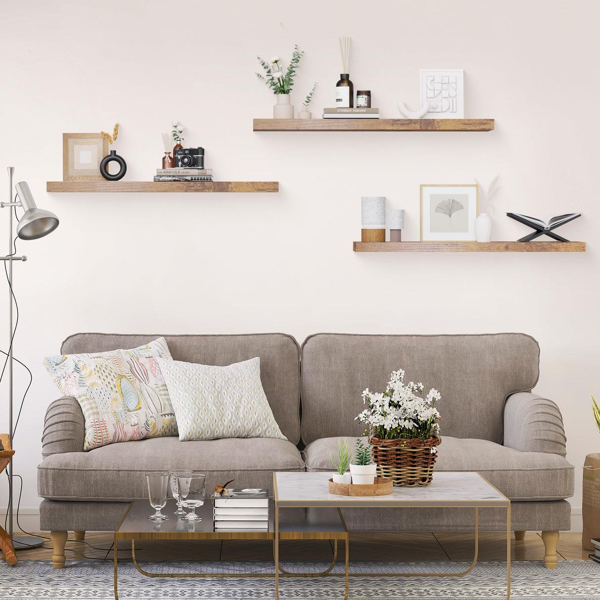 Floating Shelves for Wall Brown Wood Shelf for Bedroom