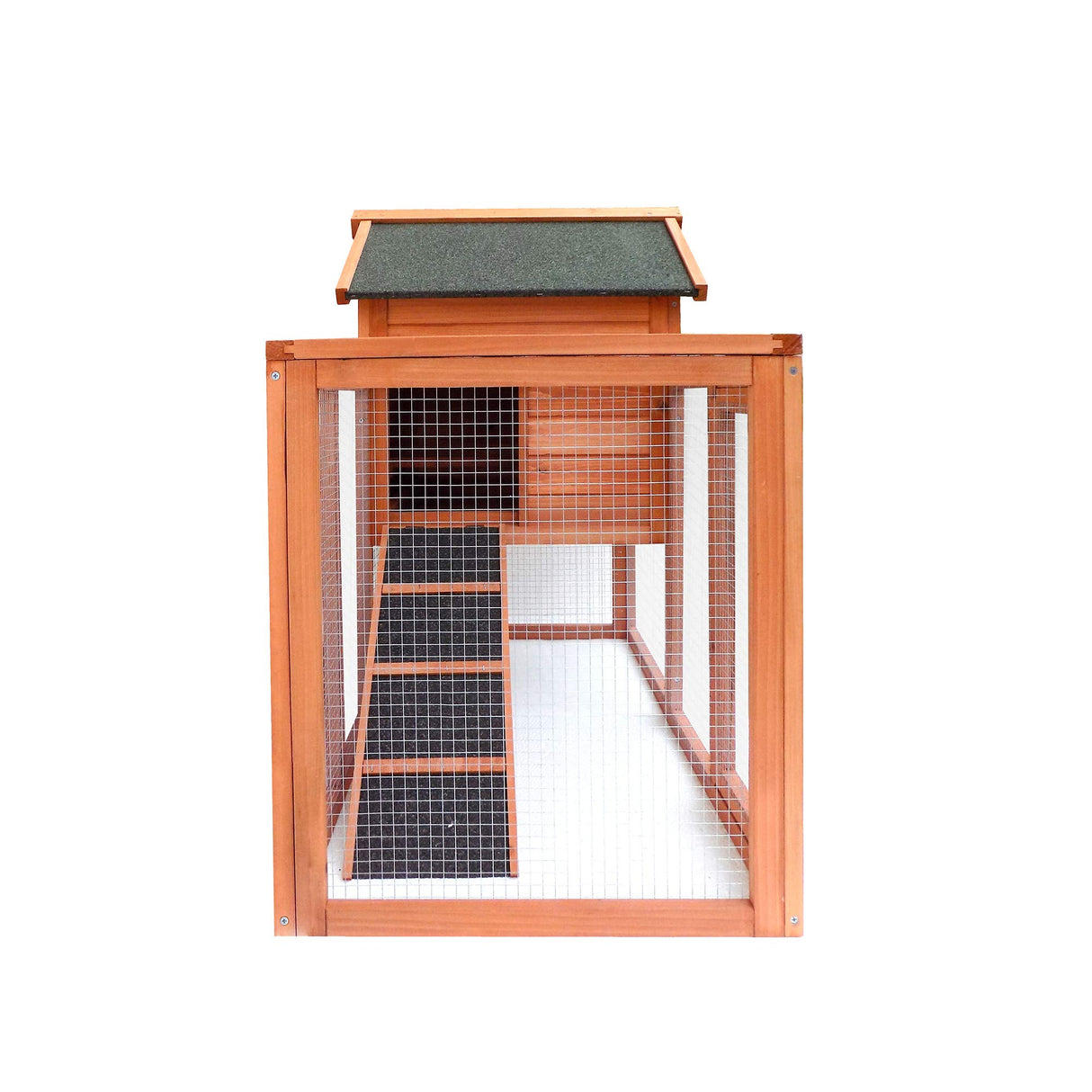 48” 2 Levels Outdoor Rabbit Hutch Weatherproof Bunny Hutch Outside Wooden