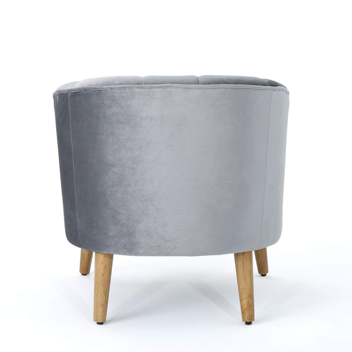 Knight Home Amaia Modern Velvet Club Chair, Pewter / Walnut