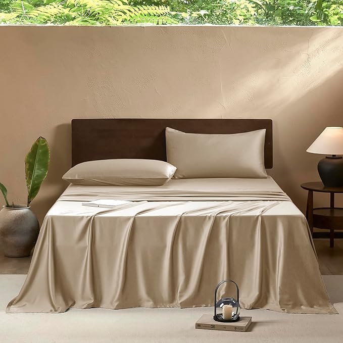 King Sheets Set,Luxuriously 400 Thread Count Organic Rayon Derived from Bamboo