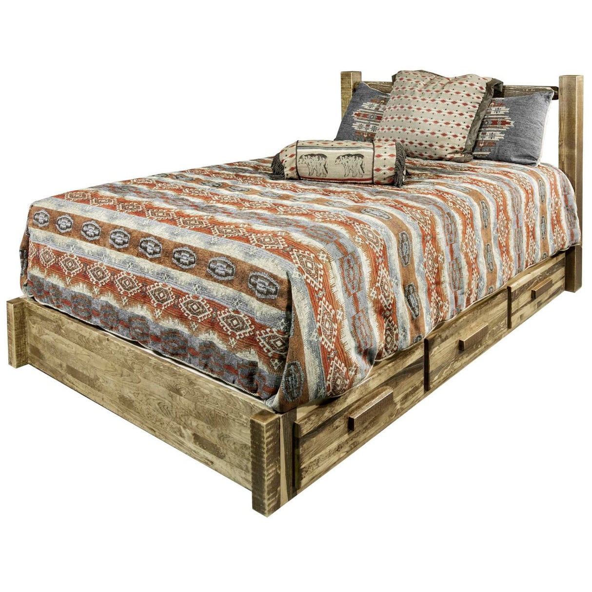 Montana Woodworks Homestead Collection King Platform Bed with Storage, Stain & Lacquer Finish