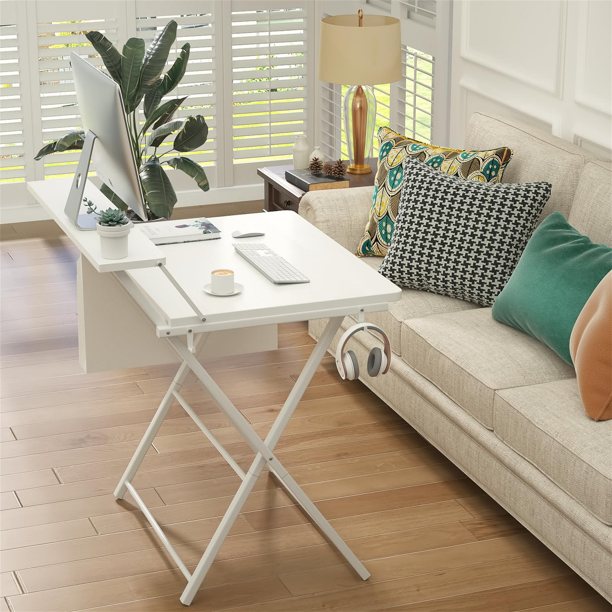 Folding Desk for Small Spaces, 31.5 inch Foldable Table with Storage Bag