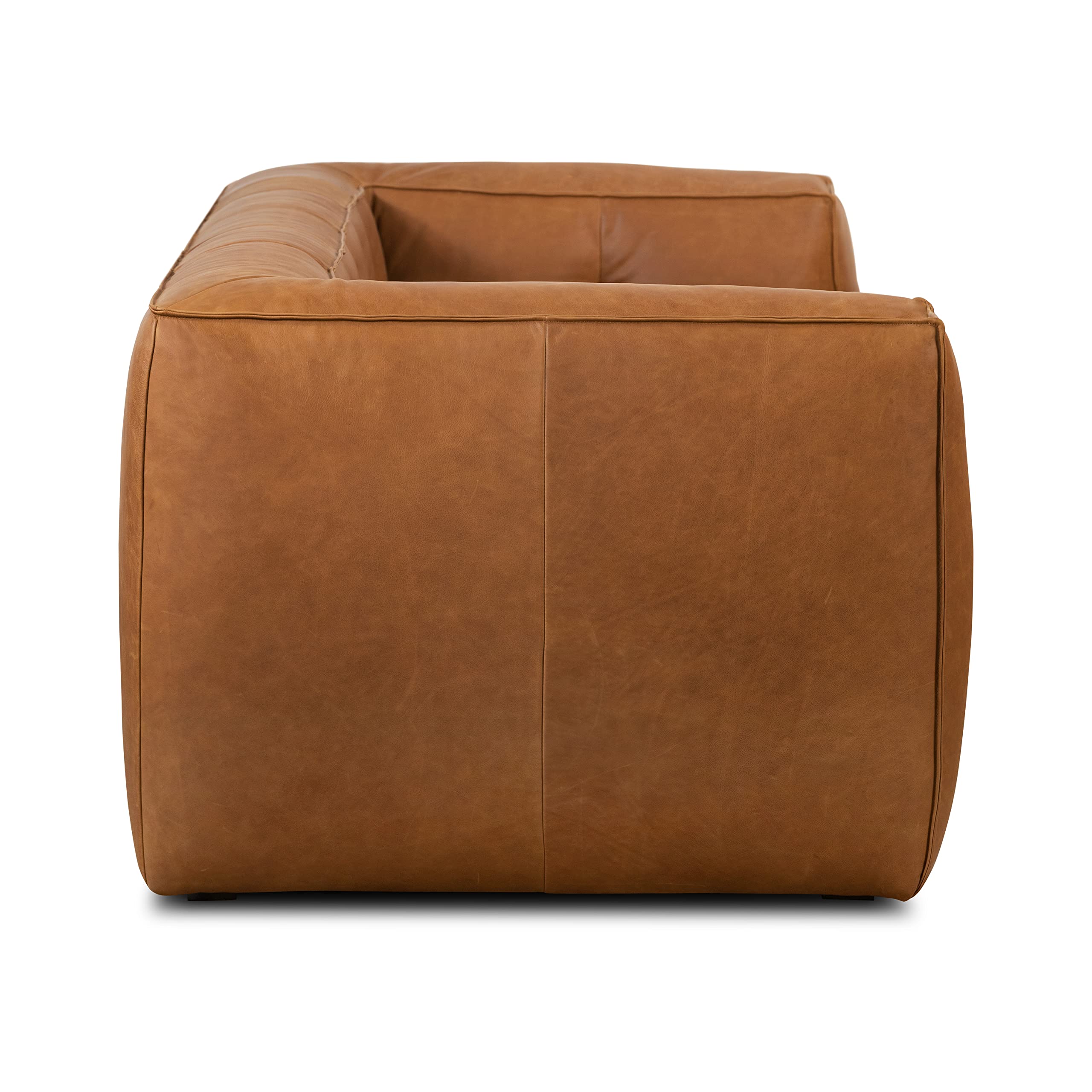 Capa Sofa in Full-Grain Pure-Aniline Italian Tanned Leather in Saddle Tan