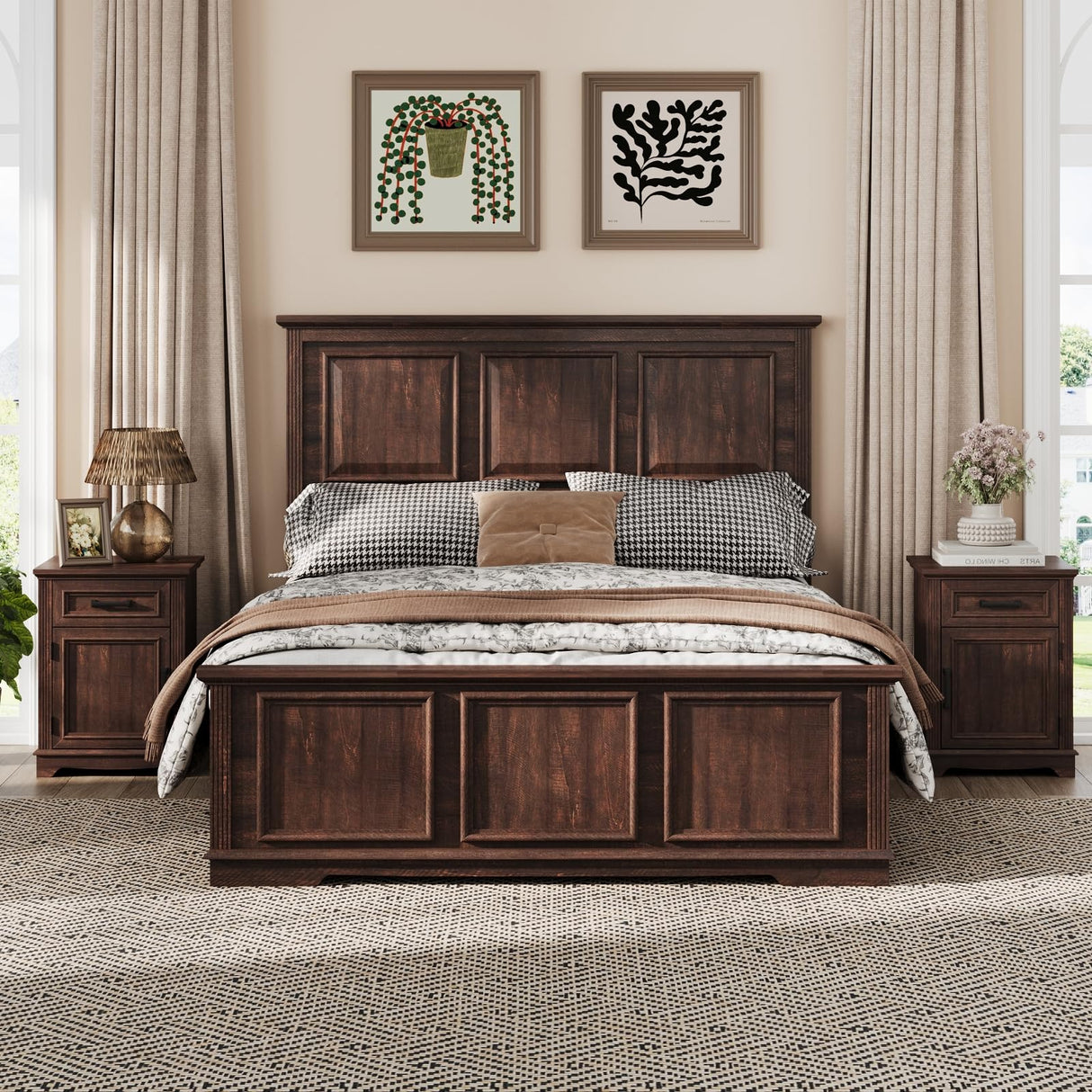 Night Stand with Drawers, Bedside Table