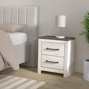 Gerridan Coastal 2 Drawer,  Nightstand, White/Gray