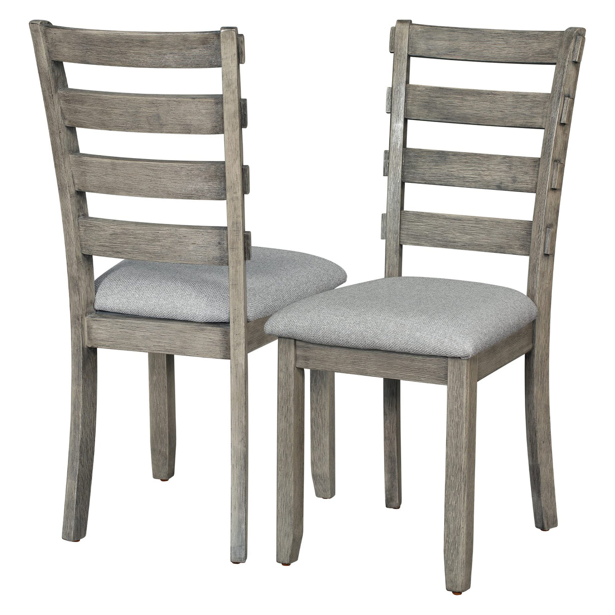 6, Rectangular Dining Table with Upholstered Chairs and Bench, 6-Piece Table Set for Dining Room and Kitchen, Retro Dining