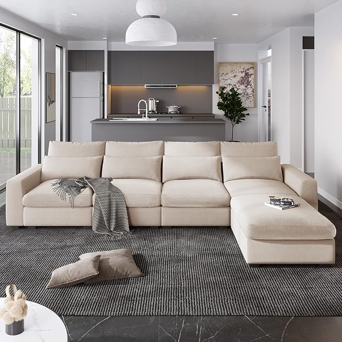 Sectional Sofa Modern Couch L-Shape Sectional Sofa Sleeper Comfy Upholstered
