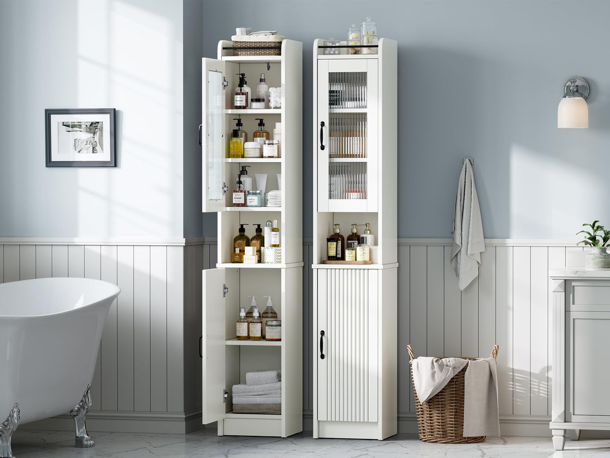 71" H Tall Bathroom Storage Cabinet, Linen Tower