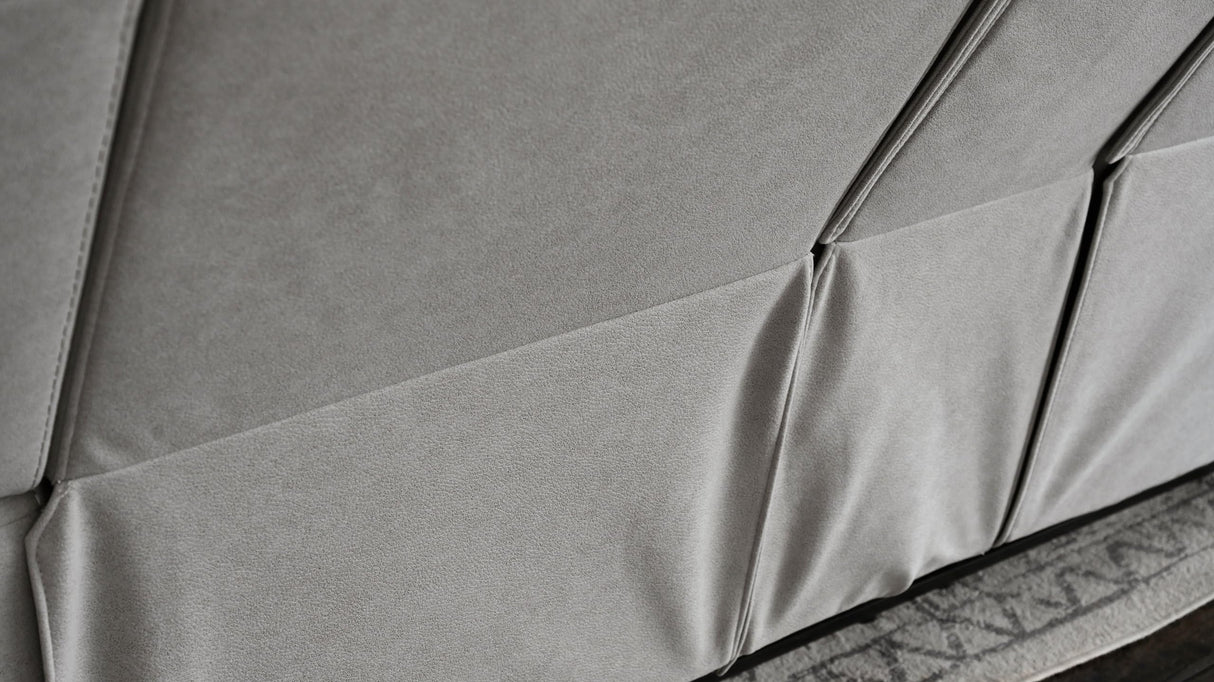 Margaret 2PC Fabric Manual Reclining Sofa and Recliner, Gray