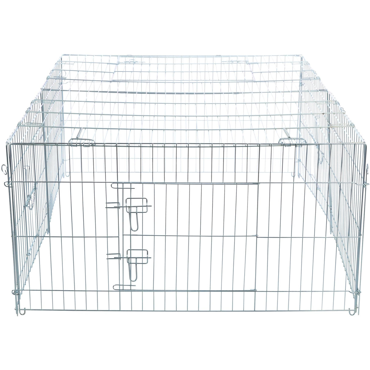 Enclosed Outdoor Run- 34 cu. ft., Galvanized Metal Cage, Portable Pen for Rabbits or Guinea Pigs