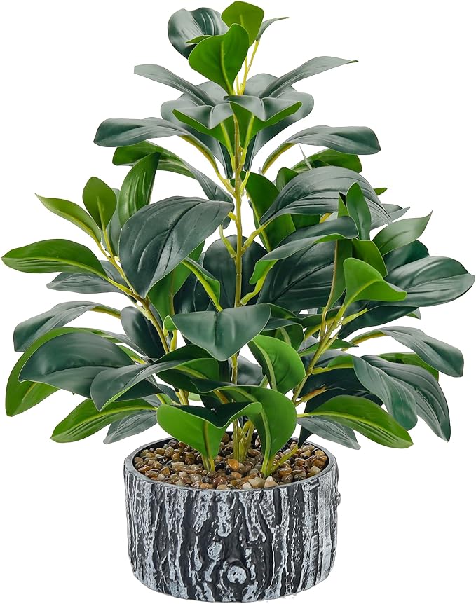 Fake Plants Artificial Plants Indoor with Black and White Striped Pots for Room Home