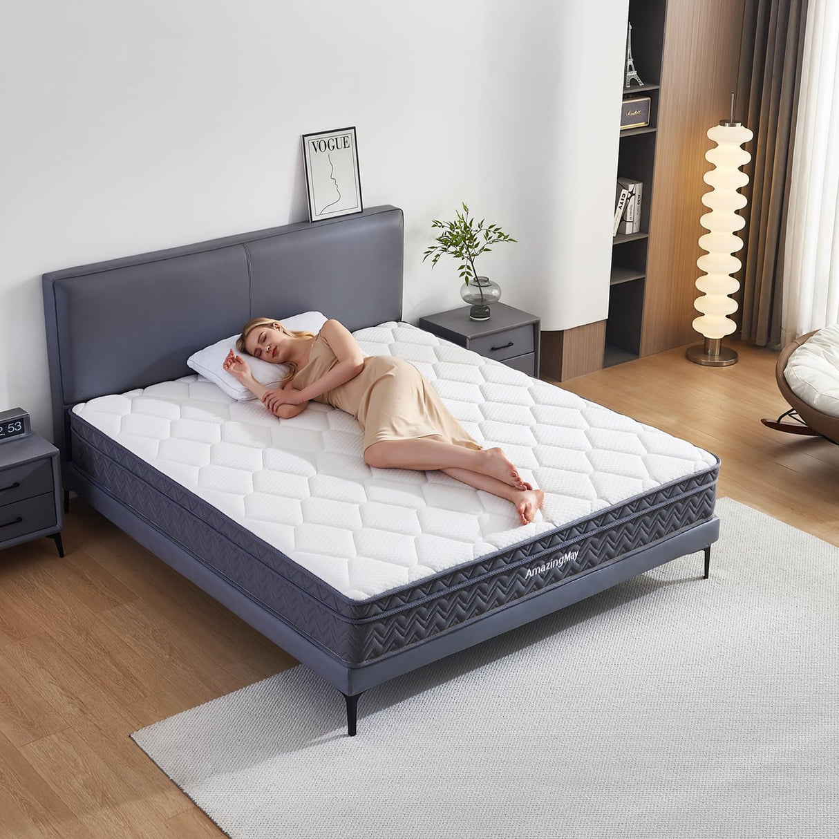 Queen Mattress, 10 Inch Hybrid Mattress in a Box with Gel Memory Foam