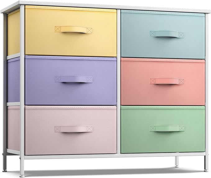 Dresser with 6 Drawers - Furniture Storage Tower Unit for Bedroom, Hallway