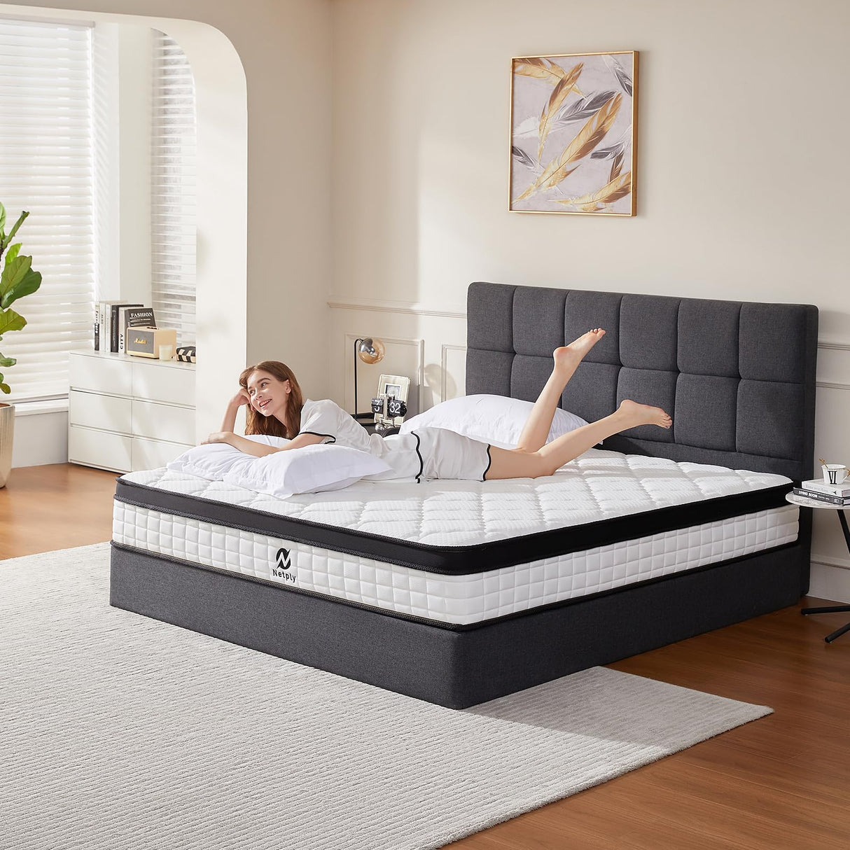 Mattresses,12 Inch Queen Size Mattress in a Box, Hybrid Memory Foam & Individually
