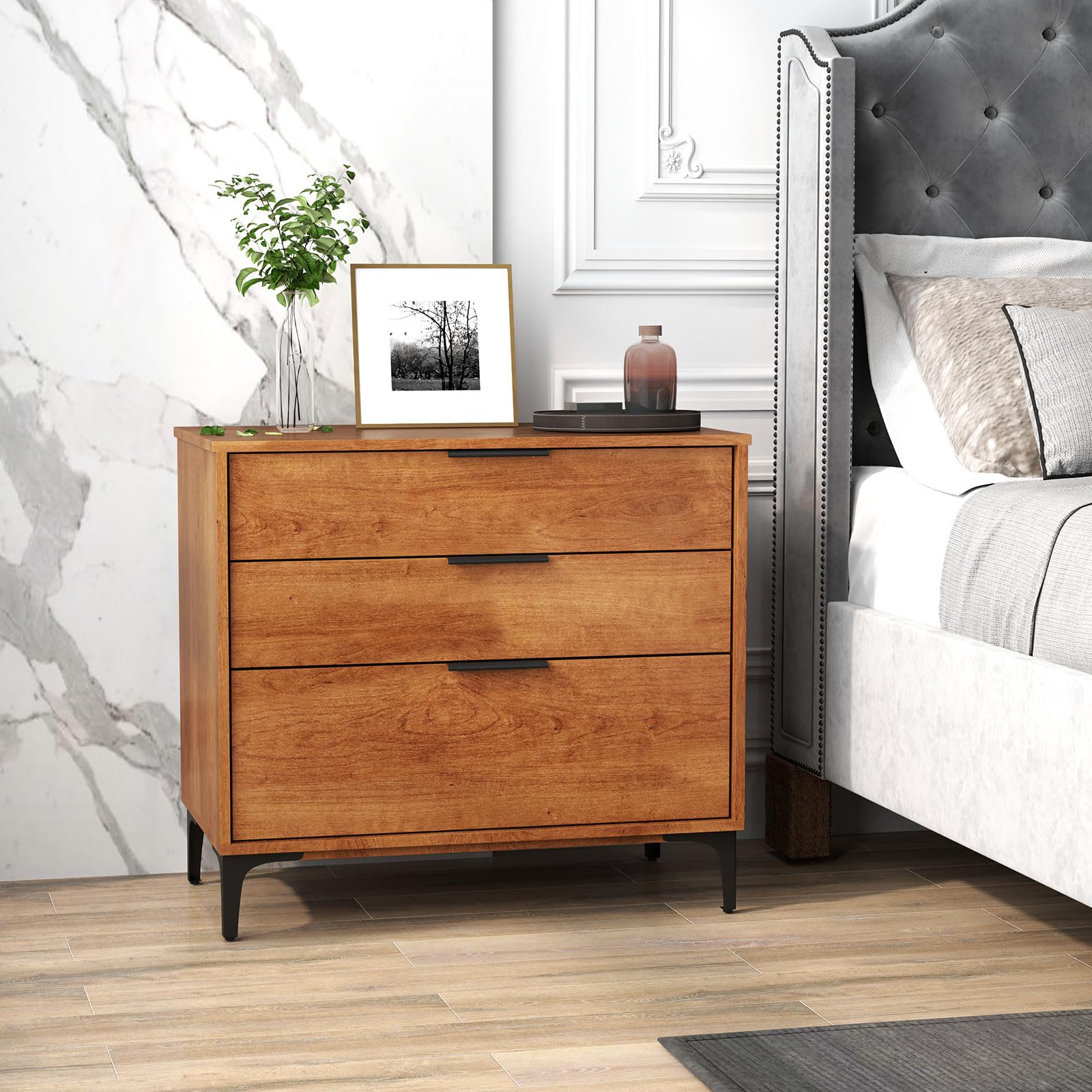 3-Drawer Dresser for Bedroom, Multipurpose Chest of Drawers