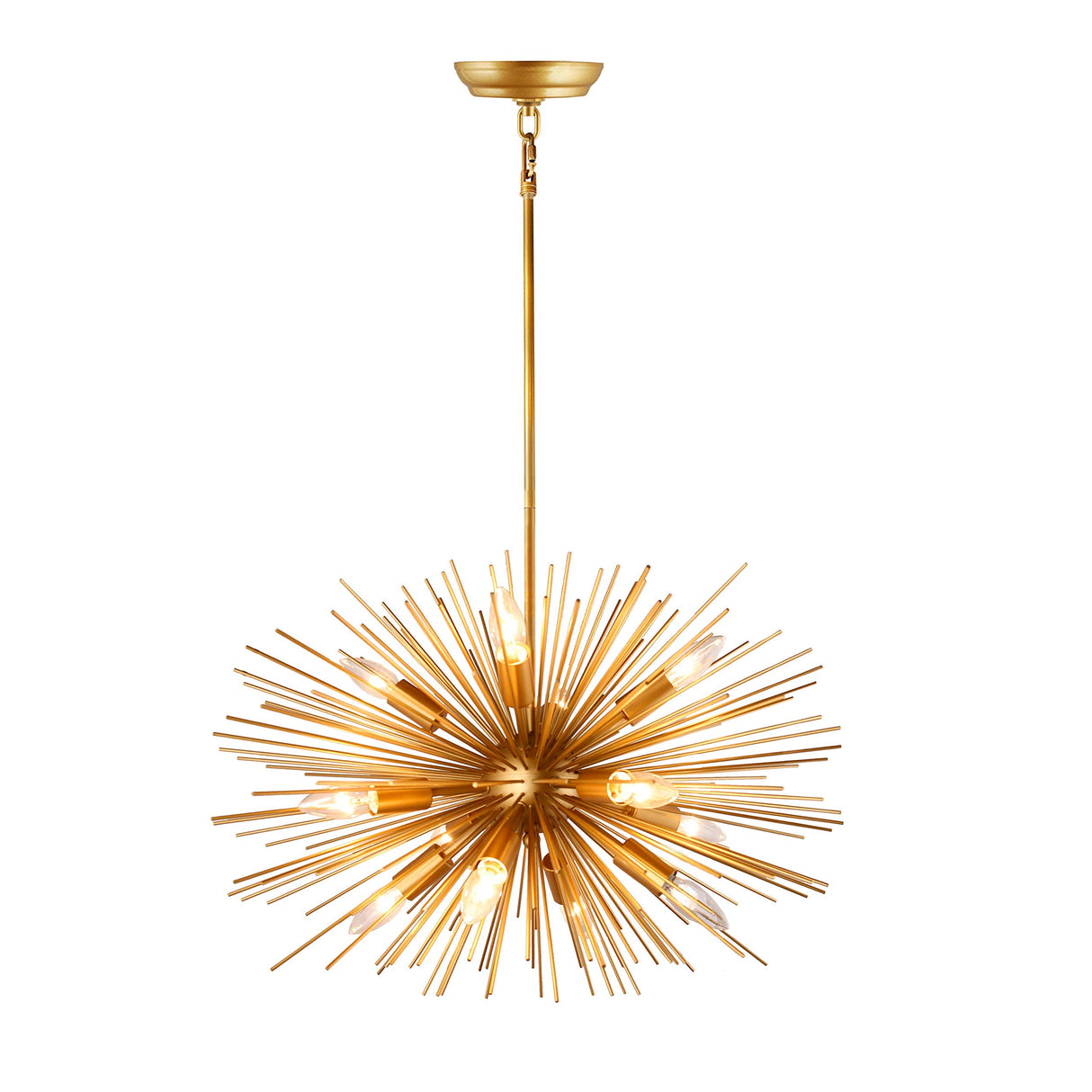 24 Inch Wide Inch Astra Sputnik Satellite Pendant Light Gold Spike Chandelier Starburst Lamp 12 Light (Rod)