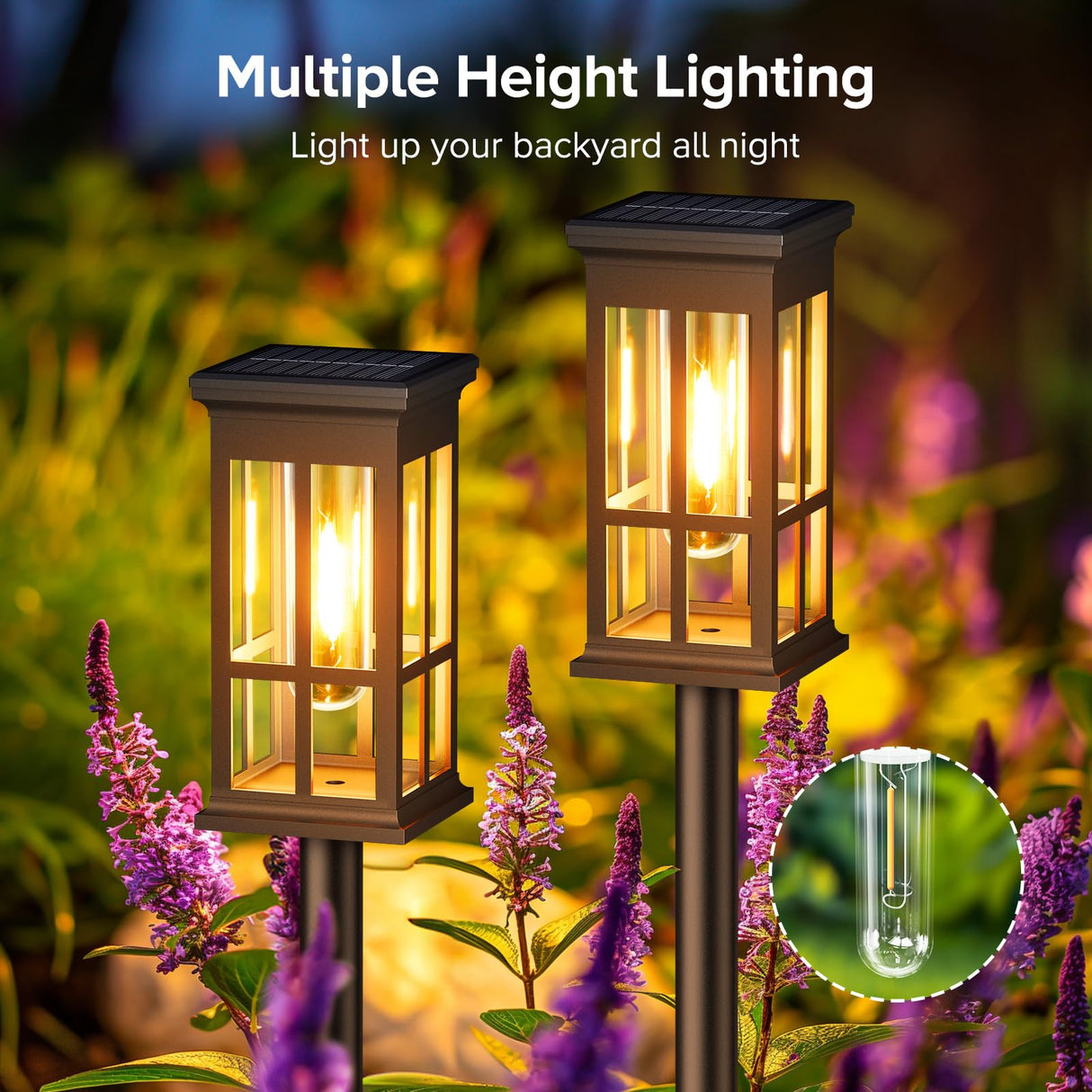 Solar Pathway Lights Outdoor, 8 Pack Modern Solar Garden Lights Outdoor Waterproof,