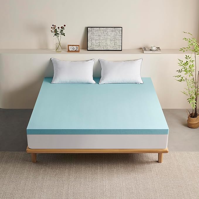 Twin Mattress Topper, 4 Inch Twin Size Cooling Gel Memory Foam Bed Toppers