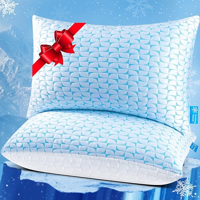 Shredded Memory Foam Pillows Standard Size Set of 2, Cooling Pillow