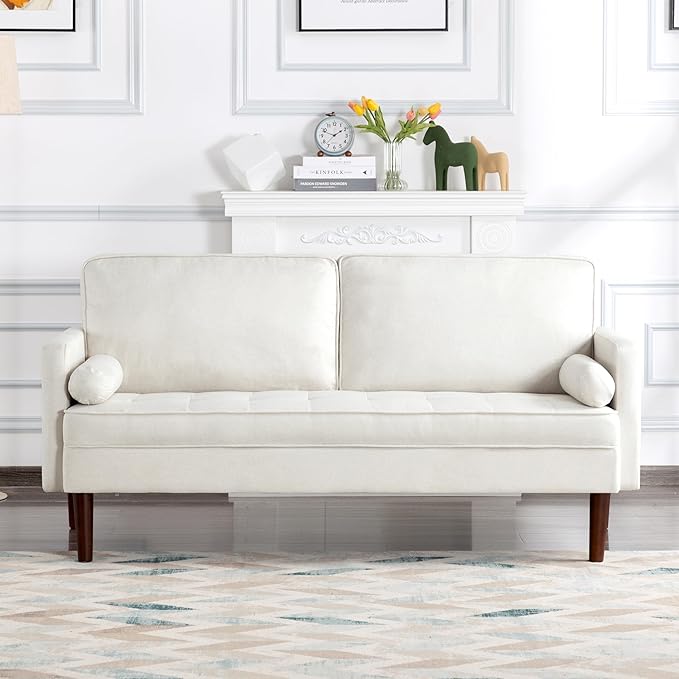 Velvet Loveseat Sofa, 66.9'' Mid Century Modern Small Love Seats