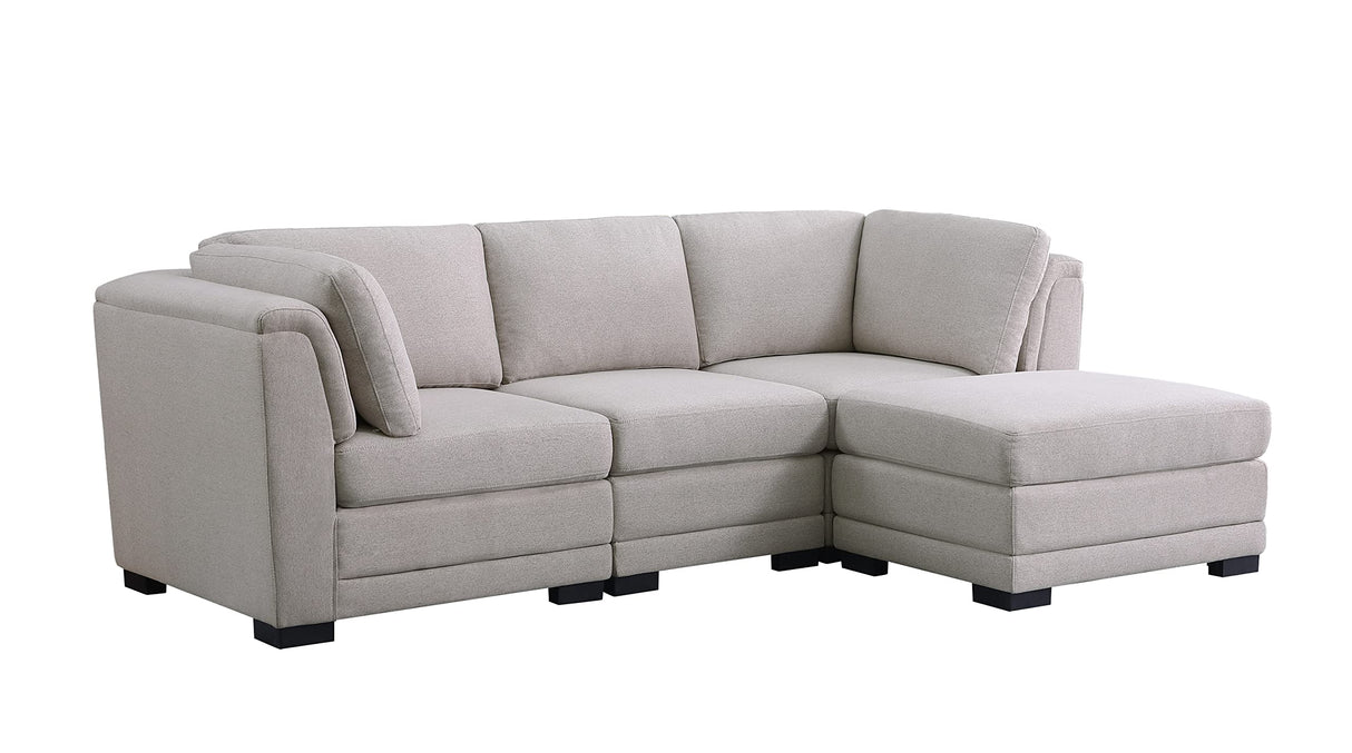 Modular Sectional Sofa with Ottoman, Reversible L-Shaped Couch W/Removable Cushions