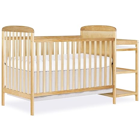 Anna 3-In-1 Full-Size Crib and Changing Table Combo - Greenguard Gold Certified, Non-Toxic Wooden Nursery Furniture