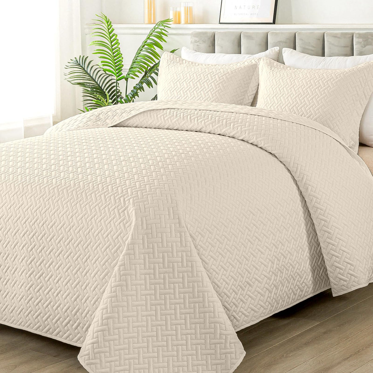 Quilt Set Full/Queen Size - Soft Lightweight Quilts Summer Quilted Bedspreads