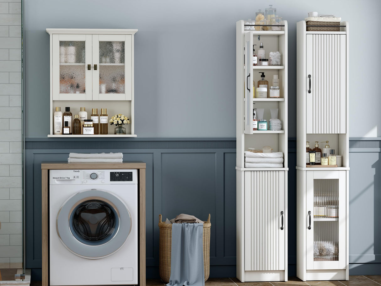 71" H Tall Bathroom Storage Cabinet, Linen Tower