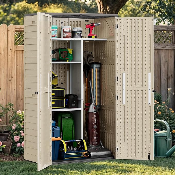 Outdoor Storage Shed w/o Shelf, 30 cu ft Horizontal Storage Shed Outdoor
