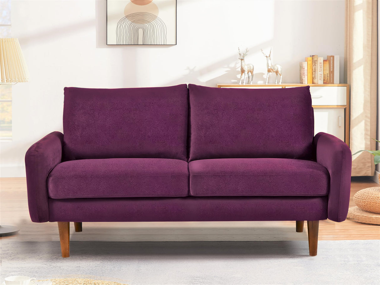 Kent Velvet Loveseat Sofa for Modern Living Rooms and Compact Spaces
