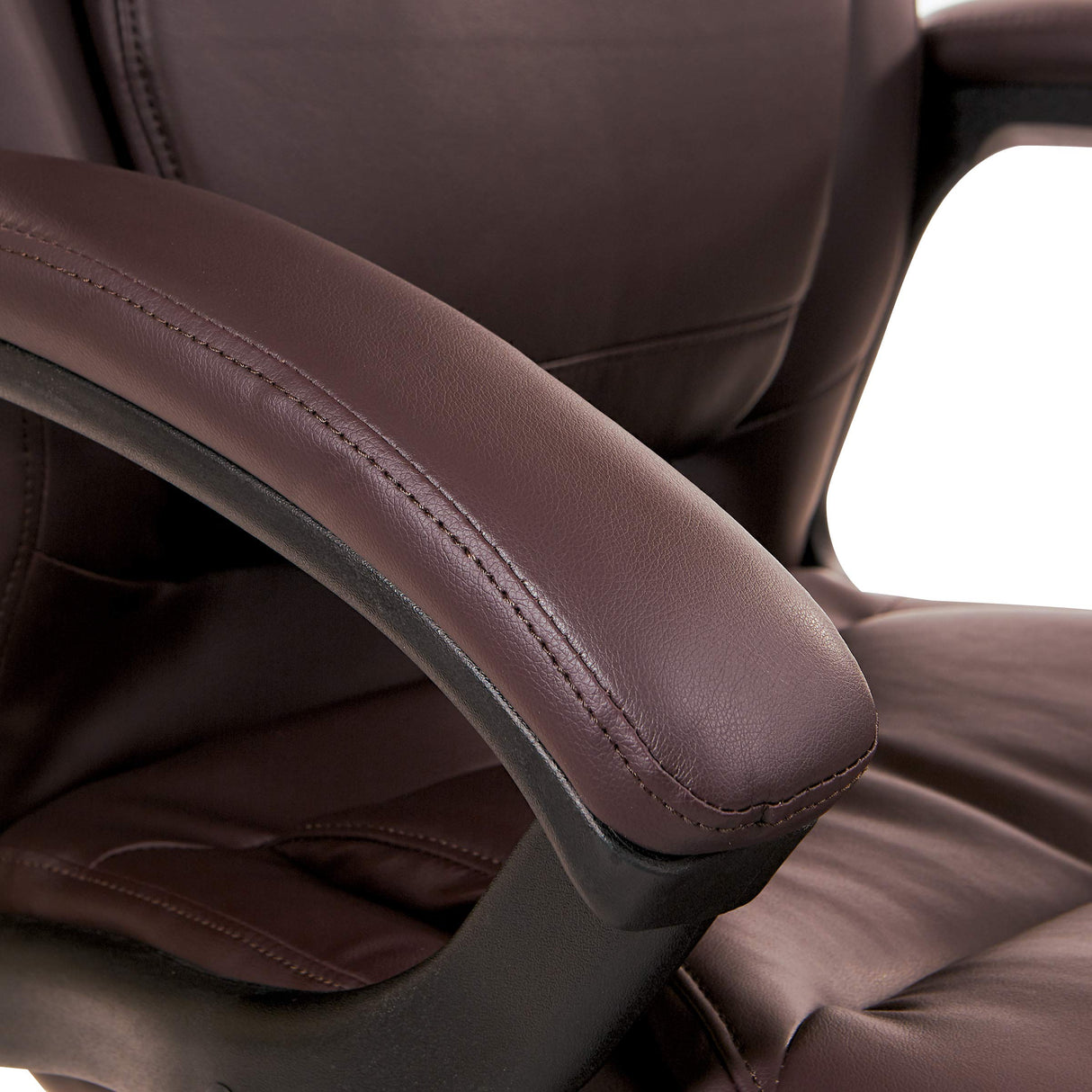 Executive Bonded Leather High Back Adjustable Office Chair with Thick Padded Contour