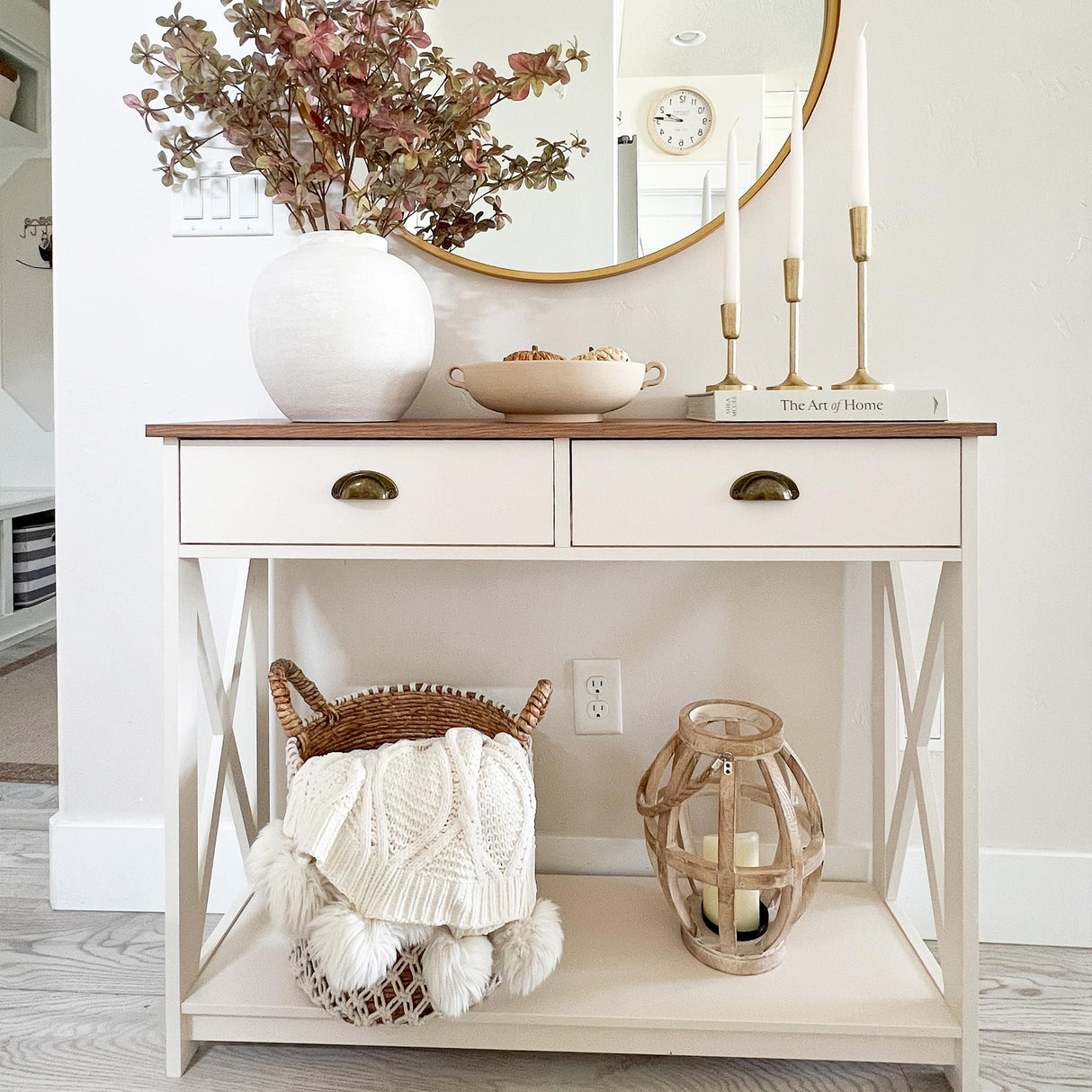 Entryway Table - Farmhouse Narrow Console Table for Living Room/Hallway