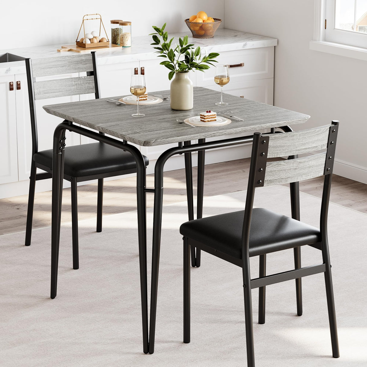 3-Piece Dining Table Set for Small Spaces